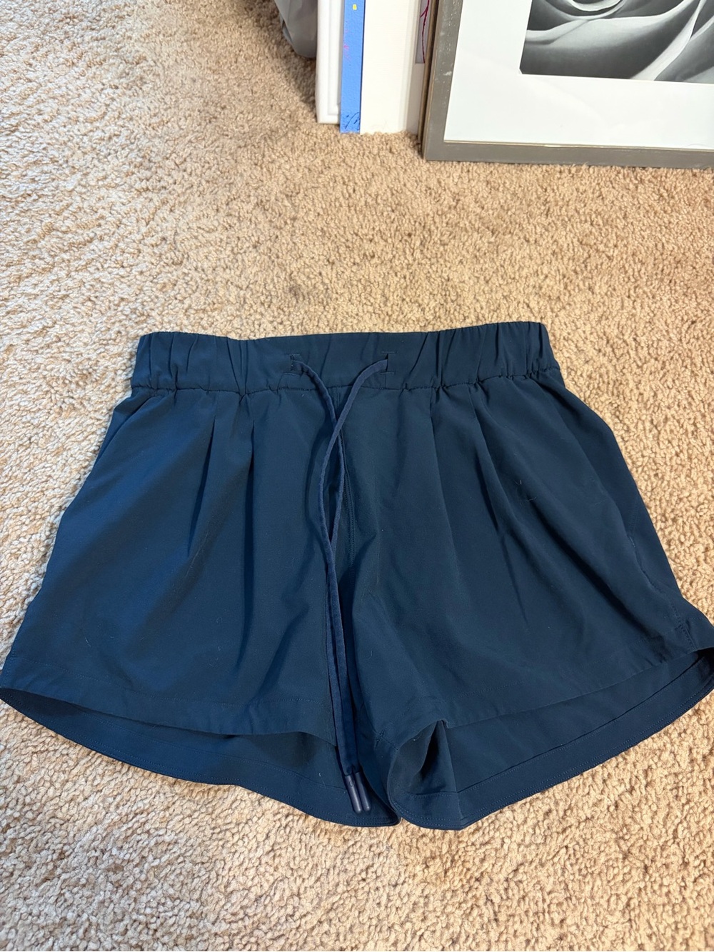 lululemon athletica Navy Elastic Drawstring Athletic Shorts